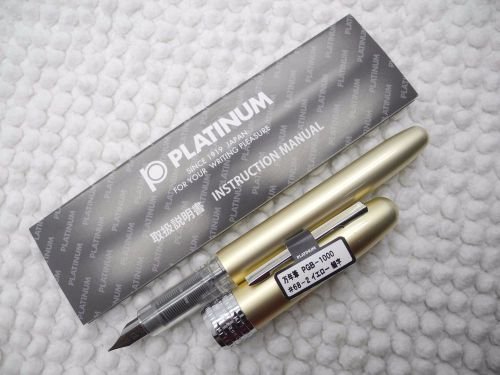 Yellow Platinum Plaisir 0.3mm fountain pen free 2 cartridge Black NO BOX( Japan)