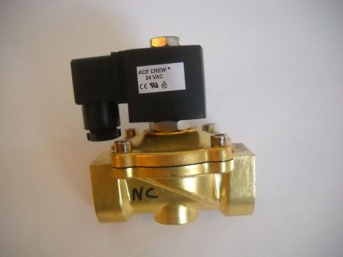 3/&#034; 24v ac normally closed electric brass solenoid valve-n/o-water-new for sale