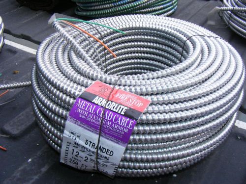 Armorlite MC 12/2 Metal Clad Cable 250&#039; Flex ORN,GRA,GRN Unused