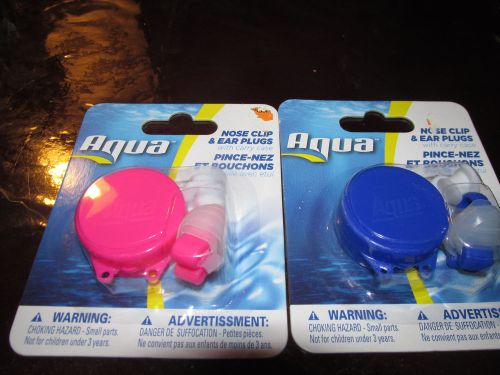 AQUA SPORT NOSE CLIP &amp; EAR PLUGS SET Sealed variety of colors orange, green yell