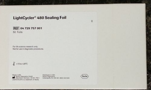New box of 50 lightcycler 480 adhesive sealing foil 96 384 well 2016-03 for sale