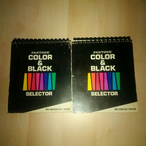 Lot Of 2 Vintage 1970 Pantone Color AND Black Selector Coated &amp; Uncoated Books
