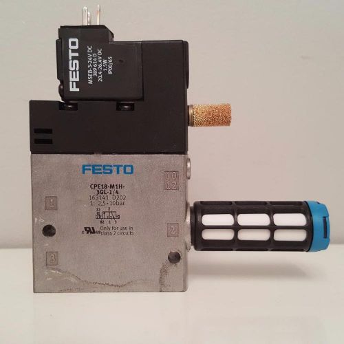 Festo Electric Solenoid Valve CPE18-M1H-3GL-1/4 Used #163141 D202