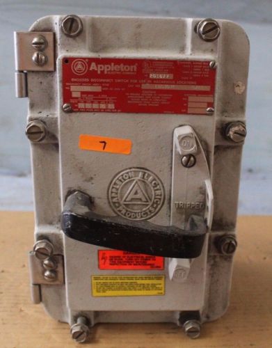 Appleton 30a 600v DS16U hazardous explosion proof disconnect switch FREE SHIP