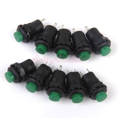 10 x car boat locking latching dash off-on push button switch green for sale