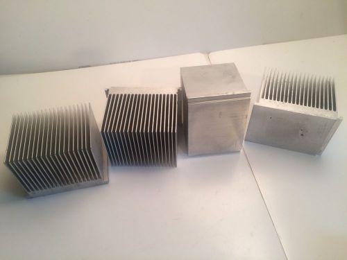 Lot of 4 Aluminum Heat Sinks    3 1/2&#034; X 2 5/8&#034; X 2 1/2&#034;  Free Shipping