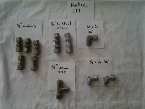 Parker tubing fittings 3/8&#034; for sale