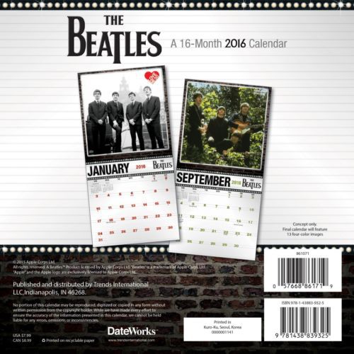 2016 THE BEATLES Mini Calendar NEW SEALED John Lennon Paul George Ringo