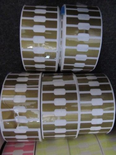 GOLD Stickers - jewelry rectangular barbell style - rolls . Price tags .