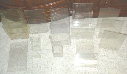 Lot 18 clear acrylic misc. sign holders display picture frames most 8.5&#034; x 11&#034; for sale
