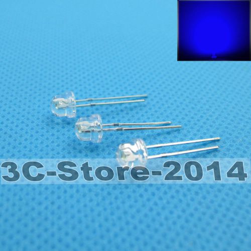 100 x 5mm straw hat blue super-bright led 6000mcd light emitting diode for sale