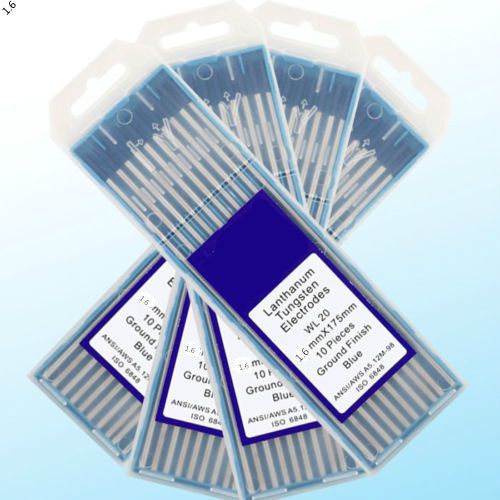 10PK 1/16&#034;* 7&#034;(1.6*175mm)WL20 Blue 2% Lanthanated Tungsten Welding TIG Electrode