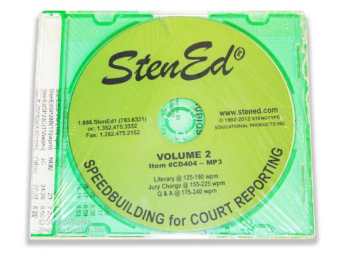 StenEd Speedbuilding for Court Reporting, Volume 2 CD Only