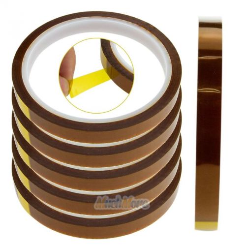 5x 10mm 1.0cm X 33m 100ft Kapton Tape High Temperature Heat Resistant Polyimide