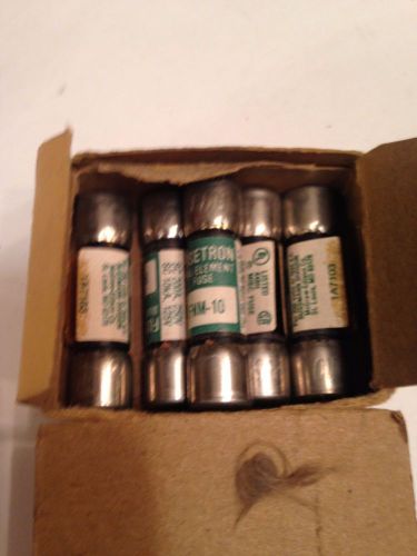 New Lot OF 5 Bussmann Fusetron FNM- 10 Amp Fuses 125 Volts NIB