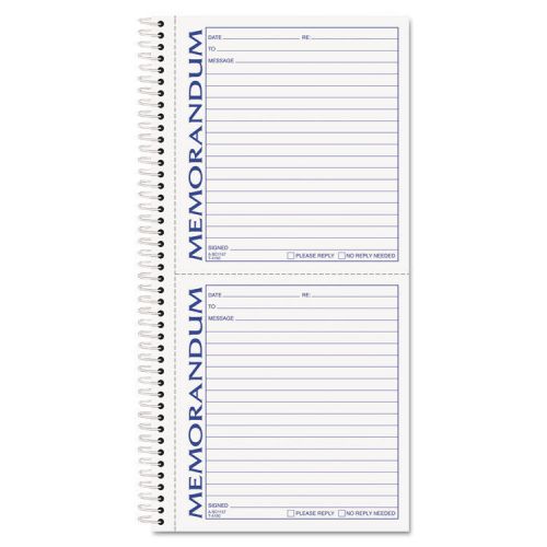 Tops memorandum form, 100 sheet spiral bound, 2 part carbonless, 5.5&#034;&#034; x 5&#034;&#034; for for sale