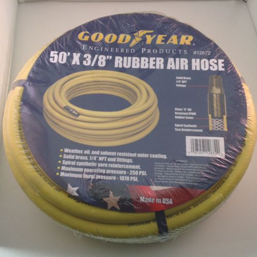 Goodyear 3/8-Inch by 50-Feet 250 PSI Rubber Air Hose with 1/4-Inch MNPT 12672