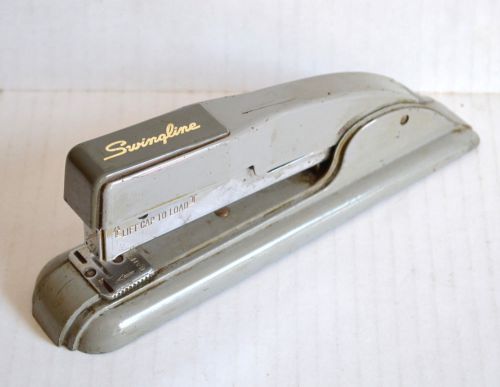 Vintage 1942 swingline stapler # 27 sleek mid century industrial gray metal for sale