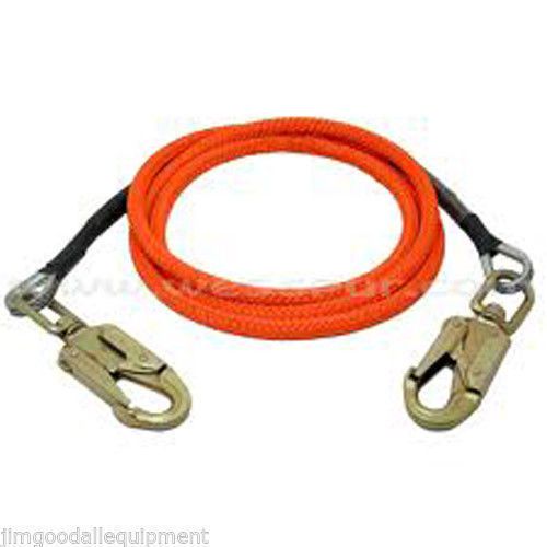 Arborist flipline,1/2&#034; x 10&#039;,steel core,12-strand,two swivel snaps on ea end for sale