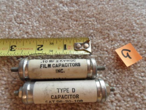Film capacitor inc. type d cat d6-20-100 .10 mf uf 2 kvwdc 2000 volts cap for sale