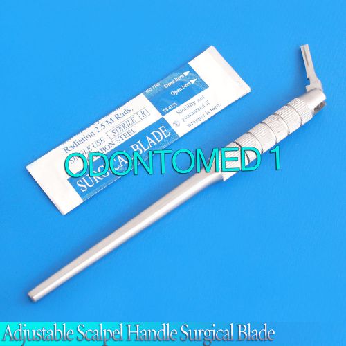 ROUND PATTERN ADJUSTABLE 7 WAYS SCALPEL HANDLE #4+10 STERILE SURGICAL BLADES #22