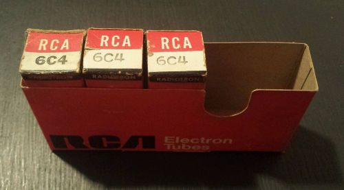 3 Matched RCA Electron Tubes 6C4 NOS Vintage