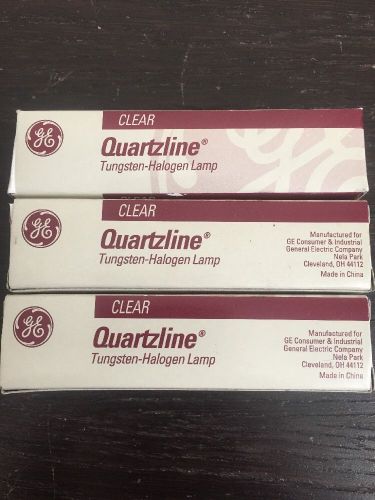 3 GE Quartzline Clear Tungsten-halogen Lamp Bulbs Q100CL/DC/2V 100W 120V New