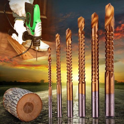 6pcstitanium hss drill saw bit set slot cutting wood metal 3-8mm hole cutting op for sale