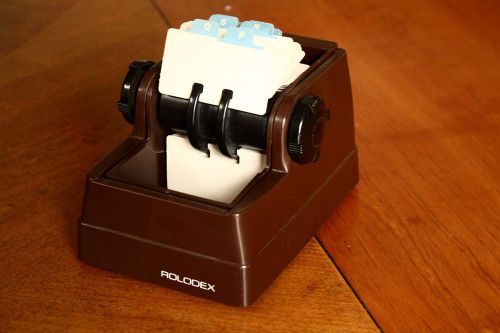 Vintage Rolodex Mini Rotary Zephyr A-Z Blank Address Card Flip File Box  70s 80s