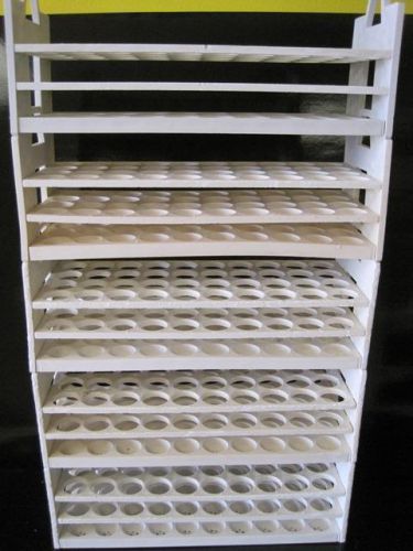 LOT OF 5 STACKABLE 40 POSITION TEST TUBE RACK BEL-ART WHITE SCIENCEWARE FOR 25MM