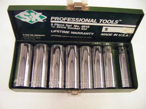 Sk 1/2&#034; drive sae deep socket set (1/2&#034;-15/16&#034;) for sale