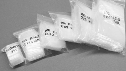 600 Ziplock/Reloc Reclosable Bags  2mil Assorted Small Sizes Plastic Baggies