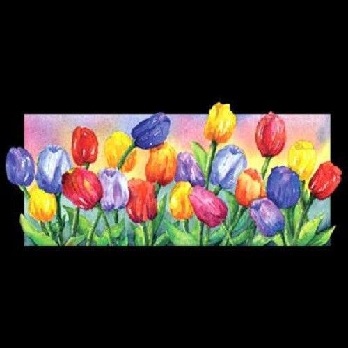 Tulip StriFloral HEAT PRESS TRANSFER for T Shirt Tote Bag Sweatshirt Fabric 799a