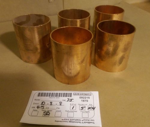 Lot of 5 nibco copper wrot 2-3/4&#034; od fittings 3&#034; length for sale