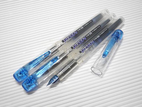 3pcs Platinum Preppy 0.3mm fine nib Fountain Pen with cap Blue Black