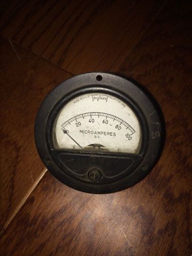 Vintage Gauge Meter Steampunk Tested Works Microamper !!!