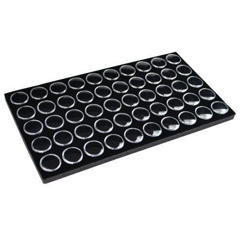 Black Gem Jar Jewelry Tray Insert. 50 Gem Jars. 14 1/4&#034; x 7 3/4&#034; x 3/4&#034;