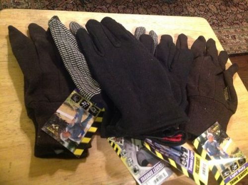 4 NEW PAIR LARGE MENS ALL SEASON KNITTED LIGHT DUTY WORK GLOVES