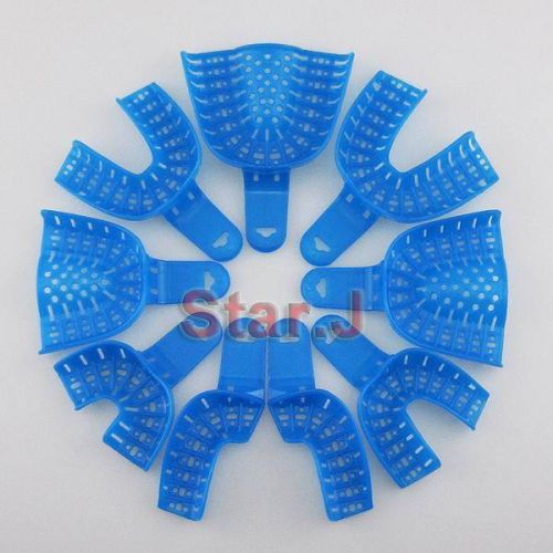 NEW 9pcs Plastic Dental Impression Trays Instrument Denture Material