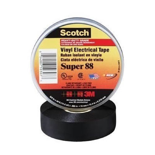 3M Super 88 Heavy Duty Black Electrical Tape, 3/4&#034; X 66&#039;