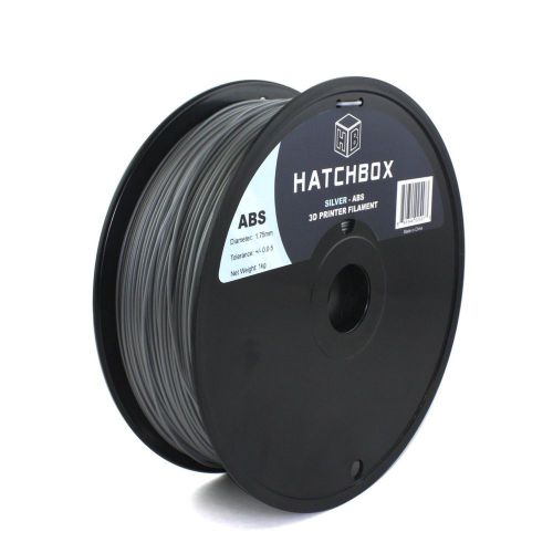 HATCHBOX 3D ABS-1KG 1.75-SLV ABS 3D Printer Filament, SILVER    L@@K!