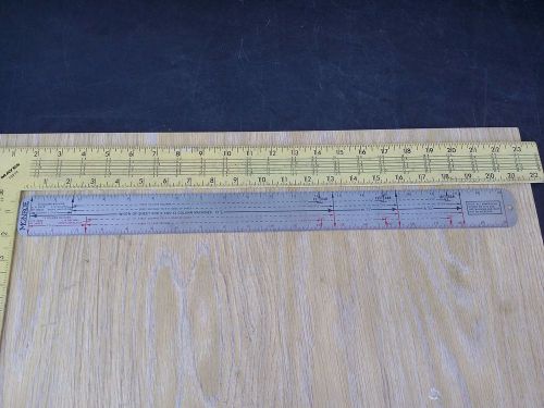 Monroe Calculating Machine Co. Inc. New Jersey USA Metal Ruler 9 &amp; 13 Column 20&#034;