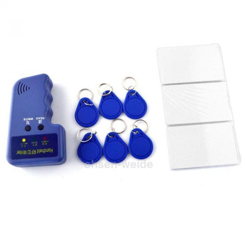 Handheld 125Khz RFID ID Card Reader Copier Writer Duplicator + 6 Cards 6 Keyfobs