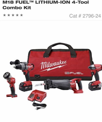 Milwaukee M18 FUEL LITHIUM-ION 4-Tool Combo Kit 2796-24