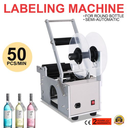 MT-50 Semi-Automatic Round Bottle Labeling Machine Alloy Economic Accurate