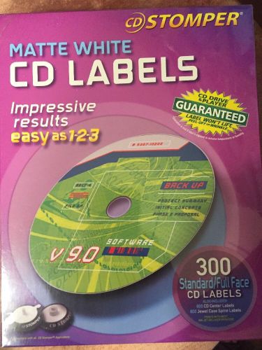 New Avery 98122 Labels for CD Stomper CD/DVD Labeling System White Matte Cdstomp