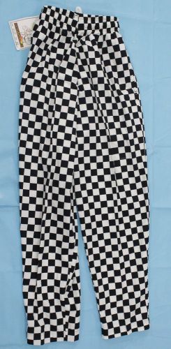 Chef Pants Sz XS Chef Works Checkered Black White Cooking Restaurant Elastic