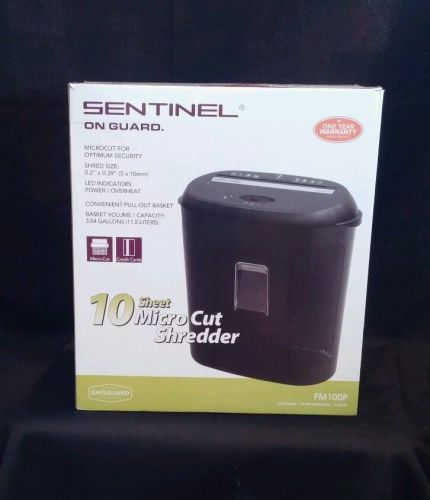 Sentinel fm100p on guard 10 sheet security microcut paper/credit card shredder for sale