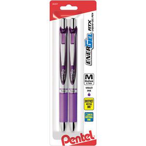 EnerGel RTX Retractable Liquid Gel Pen Medium Line 2/Pkg-Violet 072512202371