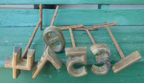 6 PCS FREEZE BRANDING IRON 3 1/4&#034; HIGH 1&#034; FACE CATTLE RANCH FARM 0 7 5 3 1 4 #&#039;S